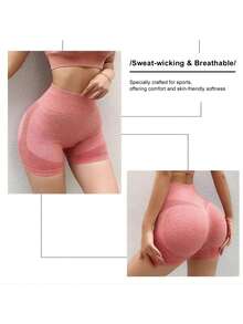 4pcs Women's Solid Color High Waist Slim Fit Casual Sports ShortsWomen Sweat Short, Gym Short, Biker Short - 4 chiếc (nhiều màu khác nhau) - Xem 9