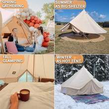 CYDANCHEL OUTDOOR Tienda de campaña de Lona de algodón con 2 Gatos de Estufa Tiendas de campaña Glamping para Camping 2/4/6/8 Personas - 5M164 pies - Ver 3