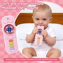 Tinabless 硅胶遥控牙胶，婴儿磨牙玩具，适合3-6-12-18个月的婴幼儿，缓解出牙疼痛 - 彩色 - 查看 3