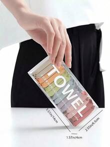 14pcs A Pack Of 14 Pieces Compressed Disposable Washcloths Travel Portable Facial Cleansing Towel Thickened Wet And Dry Dual-Use Travel Essentials Travel Accessories Compact And Portable Honeymoon Use Compressed Disposable Washcloths Travel Portable Facial Cleansing Towel Travel Holiday Essentials,Disposable Compressed Face Towel, Expanding To About 24cm*30cm When Exposed To Water. - 無模式 - 查看 6