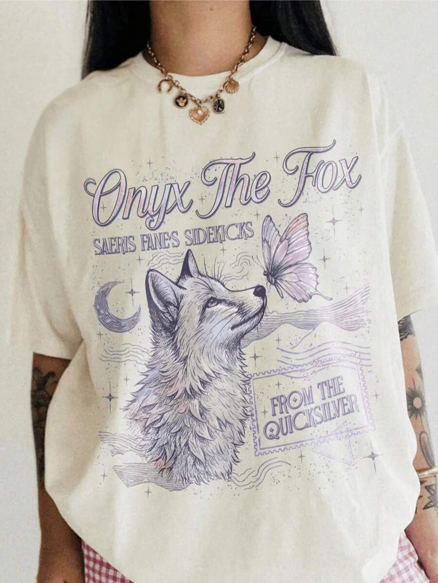 Onyx The Fox Quicksilver Book Shirt, Saeris Fane Kingfisher T Shirt, Fae And Alchemy BrimStone Tee, Gift For Book Lover, 11440512 - trắng - Xem 1