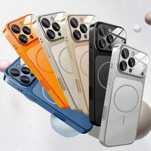 シンプルな黒色のアクリル透明電話ケース、 17 Pro Max/17 Pro/17 Air/17/16 Pro Max/16/16 Pro/16 Plus/11/15/15 Pro/15 Pro Max/12/13/14 Pro Max/XS/XR/11 Pro/11 Pro Max/12 Pro/12 Pro Max/13 Pro/13 Pro Max/7 Plus/14 Pro/14 Pro Max/14 Plus/7 Plus/8 Plus/8/SE2/12 Mini/13 Mini/16Eに対応、耐久性があり黄変防止のハードシェル - オレンジ - フルカバーガラスケース - チェックする 9