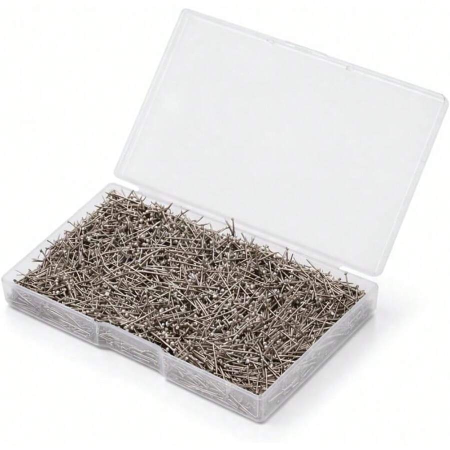 2000 X Pins - Thumbtacks And Headnails 13 Mm - For Sewing Decorating And DIY And Crafts - Silver - View 1