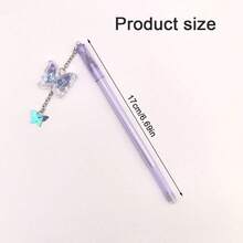 A5螺旋笔记本+蝴蝶圆珠笔，双螺旋设计，每本60页，优雅的心形蝴蝶图案，方格内页，适合作为礼物、女士日记本、办公或学习用品。 - 彩色 - 查看 3