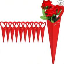 3/5/10 件套装 - 包装在心形花束礼盒中，内含花束纸袋和单朵花纸套，适合情人节、婚礼和母亲节。 - 黑色 - 查看 12