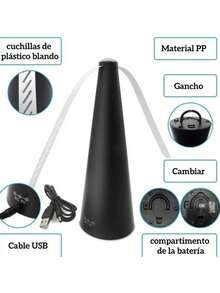 DeTODO Ventilador repelente de moscas y asesino de mosquitos multifuncional para exteriores - Funciona con batería, atrapa bichos de cocina automático - Negro - Ver 3