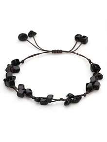 Handmade Beaded Stone Bracelet, Yellow Quartz, Rutilated Quartz, Amazonite, Crushed Stone Jewelry For Women - Bracelet - View 17