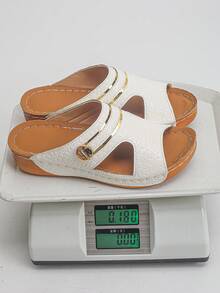 Plus Size 36-45 Summer Fashion Casual Simple Brown Wedge Sandals, Daily & Outdoor White Crocodile Pattern Roman Open Toe Lightweight Comfortable Versatile Women Wedge Platform Sandals - White Crocodile Pattern - View 9