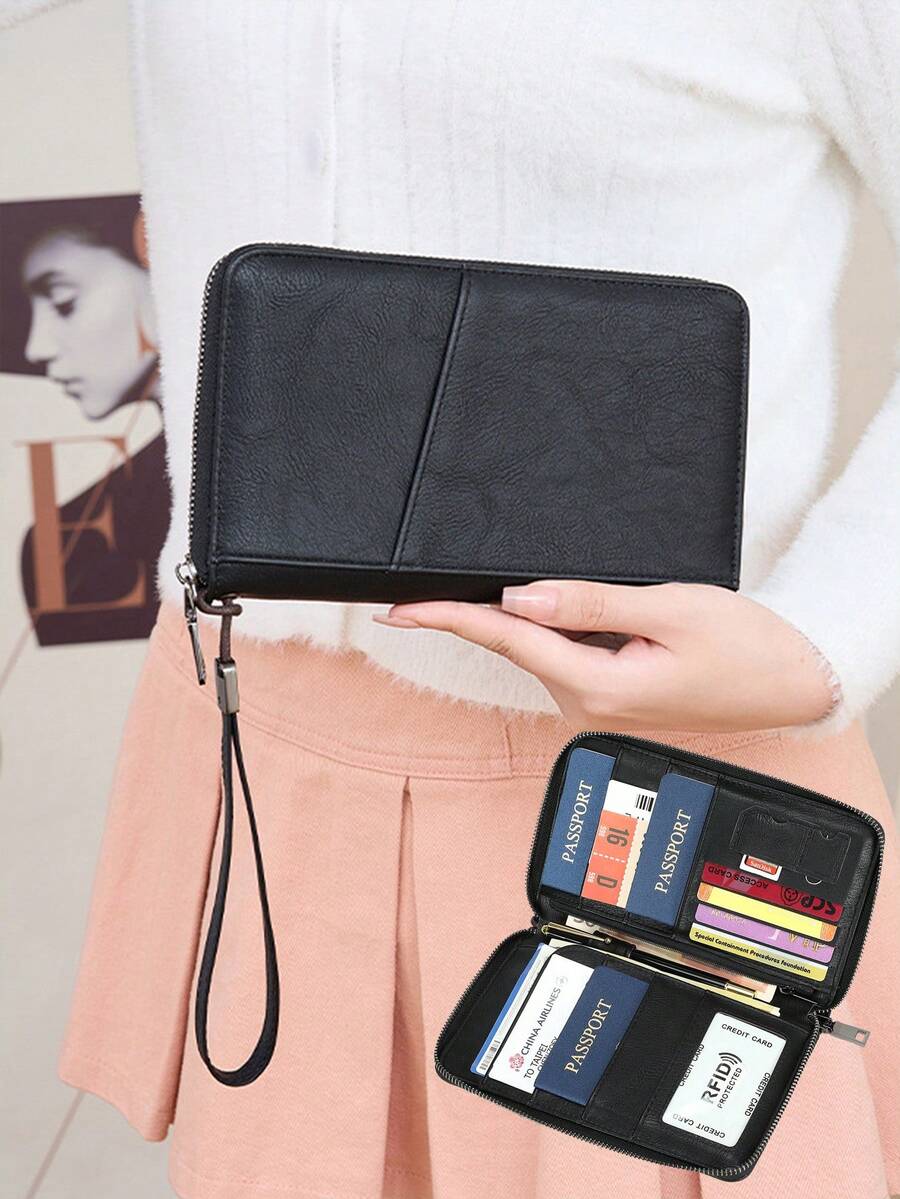 Ví đựng hộ chiếu chống RFID mới, có thể chứa nhiều hộ chiếu, dụng cụ sắp xếp giấy tờ du lịch, chất liệu mềm mại, khóa kéo, ví dài có dây đeo cổ tay có thể tháo rời, quà tặng ngày Valentine, vật dụng cần thiết khi đi du lịch cho vợ hoặc bạn gái, phù hợp cho kỳ nghỉ, du lịch gia đình, túi đựng hộ chiếu/ví du lịch, túi hành lý, túi xách du lịch, túi qua đêm, dung lượng lớn, dụng cụ sắp xếp du lịch, vật dụng cần thiết cho du thuyền, kỳ nghỉ, đồ dùng cần thiết cho nam và nữ, vật dụng cần thiết khi đi du lịch, đồ dùng cần thiết cho kỳ nghỉ.