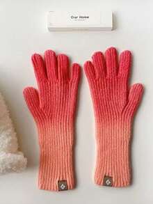 Guantes Invierno Termicos Pantalla Tactil Generos Punto Lana - Guantes de Invierno manoplas de Punto de moda con punos gruesos para Clima frío -decorativos para fiestas, Navidad y año Nuevo, adecuado para senderismo y clima frío de invierno - Rosa - Ver 11