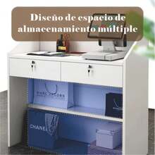 Mostrador De Caja Blanco De 100 Cm De Ancho 92cm Blanco - Blanco - Ver 7