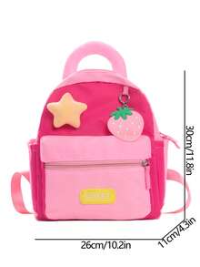 New Versatile Strawberry Backpack, Lightweight Casual Schoolbag, Dopamine Mini Backpack. - Pink - View 9
