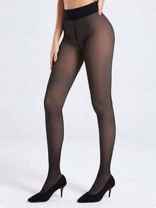 Plus Size Women's Warm Tights, Suitable For European & American Body Types, Suitable Temperature 0-15°C, Stretchy & Comfortable