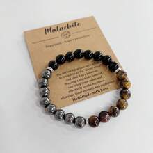 1pc Natural Stone Tiger Eye Bracelet - Coffee Brown - View 4