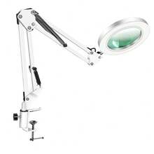 1 pieza Lupa Iluminada 10X, con lámpara y soporte, 3 modos de color regulables, brazo flexible, lupa lupa ajustable 360°, en negro y blanco - Multicolor - Ver 8