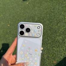 Tempered Glass Lens Protective Film High Definition Lens Film + Cartoon DIY Embossed Stickers Including Peach Blossom & Chrysanthemum Stickers Suitable For IPhone 17 Pro/Pro Max HD Clear Protective Film Anti-Scratch Spring Gift - Lens Film + Chrysanthemum - View 3