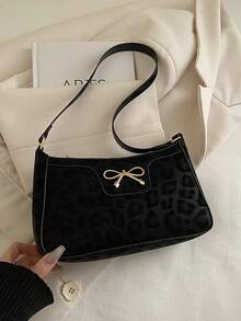 Mini Geometric Pattern Square Bag With Coin Purse, Classic Women's Crossbody Bag With Hanging Purse, Women Bag With Dime Bag - Black - View 5