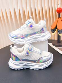 儿童网面透气运动鞋，厚底跑步鞋，男女童款，春秋季 - 白色 - 查看 2