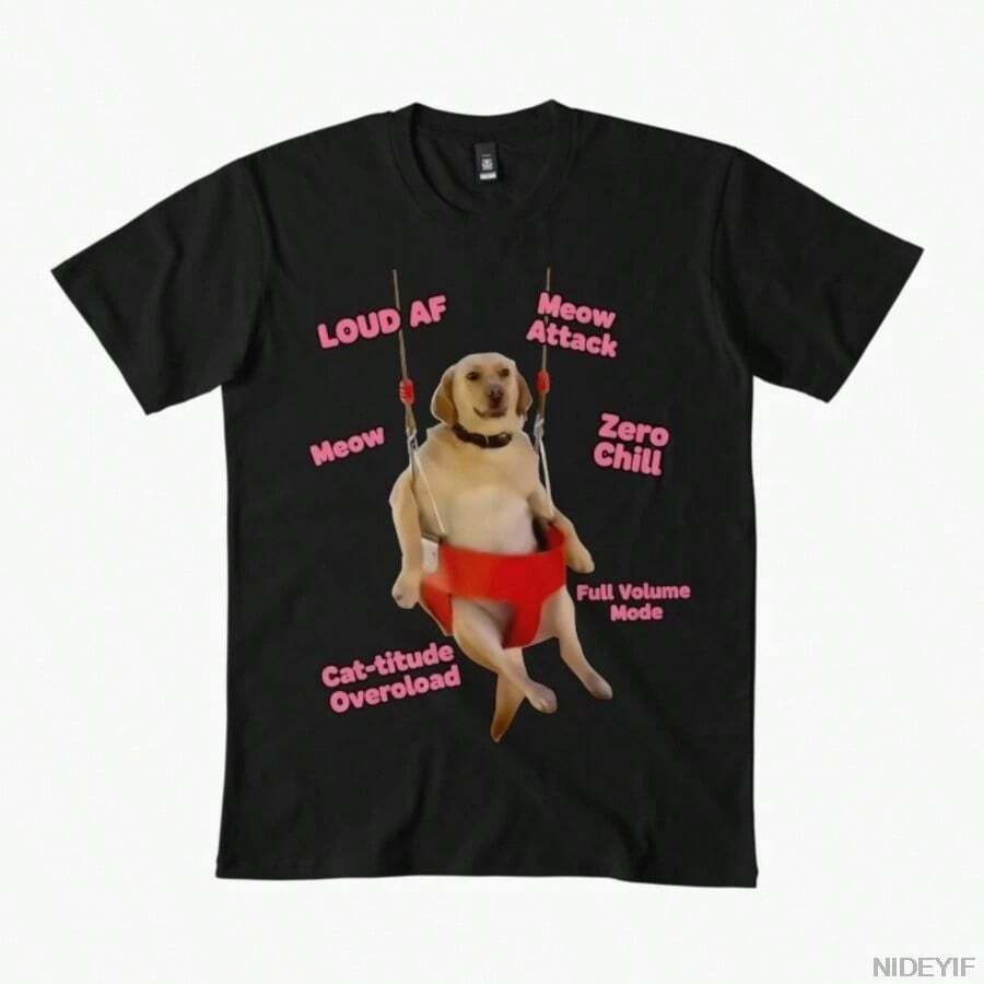 Camiseta Zero Chill Doggo para hombres y mujeres 100% algodón camisetas de manga corta 1212-3 - Negro - Ver 1