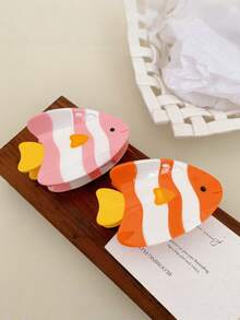 1pc Cute Clownfish Hairpin For High Ponytail At The Back Of The Head, Hair Claw To Secure The Hair, Half-Braided Hairstyle Headpiece Accessory - Multicolor - View 1