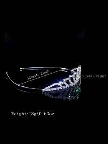 1件金/银/铜合金镶钻皇冠，新娘头饰，适用于婚礼宴会，发梳，优雅派对皇冠，情人节配饰