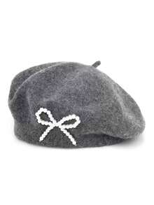 1pc Women's Wool Beret Hat With Bow Decor - Breathable Soft Casual Fashion Hat, Available In Multiple Colors - Bow-tie Beret - View 28