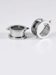 一对不锈钢可拆卸尖头耳洞耳塞螺丝金银色尖头扩耳器耳洞穿刺饰品 8MM-25MM - 如圖 - 查看 27