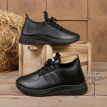 女士轻便透气低帮运动鞋，户外步行鞋，休闲日常鞋 - 黑色 - 查看 4