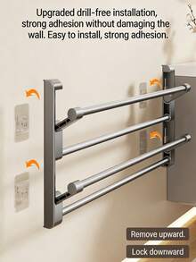 LINKOOL No Drill Bathroom Slipper Rack, Wall Mounted Bathroom Storage Shelf - Multicolor - View 4