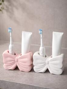 1/2pcs Butterfly Shaped Toothbrush Holder, Cute Bathroom Toothbrush Cup Storage Rack, Suitable For Bathroom Decor And Accessories, Vanity Storage, Room Decor, Home Decor, Also A Great Gift For Female Friends - Multicolor - View 3