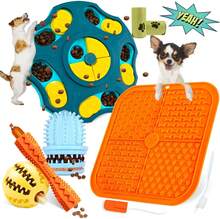 9 Piece Interactive Dog Puzzle Toy Set For Cognitive Training Enrichment - Blue Orange Set 2 - View 1