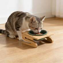 Ceramic Pet Cat Bowl, Washable, Raised Stand Design To Protect Spine, Indoor Feeding Bowl, Easy To Clean - 300ml - View 8
