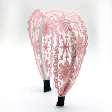 1pc Women's White Lace Embroidered Headband, Elegant Bohemian Style Hair Accessory Suitable For Daily Outings, Travel, Dates, Dining Out - Black Lotus Flower Wide Headband - View 21