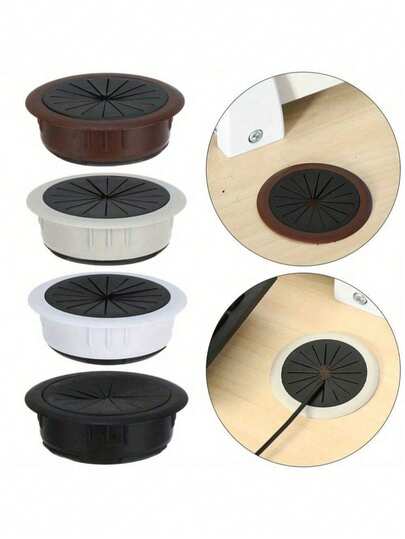 2pcs Computer Grommet Office Line Box Wire Hole Cover, Organizer Hardware Cable Clamp Buckle, Line Practical Desk Table Cable Fastener, Multicolor