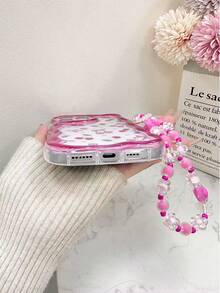 奶油质感透明彩绘卡通手机壳，带链条，兼容 14、14 Pro、14 Pro Max、13、13 Pro、13 Pro Max、11、11 Pro Max、12、12 Pro、12 Pro Max、XR、XS、15、15 Pro、15 Pro Max、16、16 Pro、16 Pro Max、17、17 Pro、17 Air、17 Pro Max、Galaxy S24、A04、A12、A13、A14、A23、A24、A32、A33、A51、A52、A53、A54、A72、S20 FE、Redmi 9、Redmi 9A，防震手机壳 - 彩色 - 查看 5