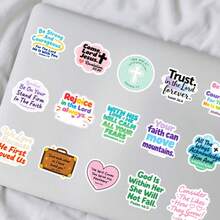 56pcs Bible Verse Stickers - Interactive Questions And Scripture Journal Set, Christian Inspirational Stickers For Planners And Water Bottles - Multicolor - View 3