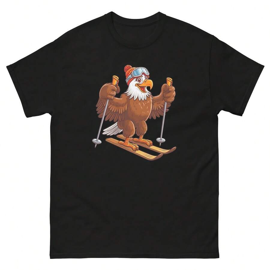 Eagle Skiing Skier Fun Cartoon Ski Shirt T-Shirt - 款式3 - 查看 1