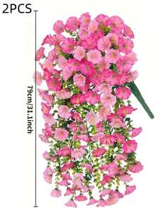 2 piezas de flores colgantes artificiales de violeta, flores de violeta de seda con hojas de eucalipto, plantas colgantes realistas resistentes a los rayos UV para decoración del hogar, boda, fiesta, interior y exterior, regalo para el Día de la Madre, Acción de Gracias, Navidad y Año Nuevo - Multicolor - Ver 14