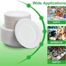 20/50 piezas Platos desechables gruesos y redondos - Aptos para microondas, a prueba de grasa, adecuados para barbacoa, picnic, camping al aire libre, catering - Para comida caliente y fría - Multicolor - Ver 4