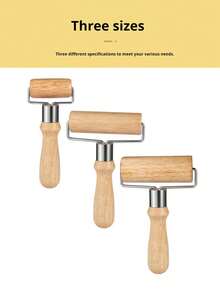 1pc Wooden Rolling Pin, Hand-Held Flour Roller, Dumpling Skin Roller, 360-Degree Non-Stick And Wax-Free, Suitable For Making Pastry Dough, Baked Goods, Dumpling Skins And Other Baking Tools, Commercial And Household Use - Multiple Specifications - View 3