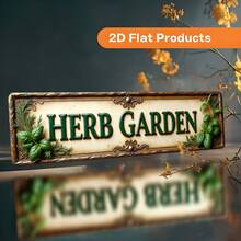 2D Flat - 1pc 2D Flat Herb Garden Metal Sign |   Large Vintage Green Herb Plant Wall Decor With Herb Names - Durable Plaque Herb Enthusiasts, Suitable Country Farmhouse, Cafe, Bar, Home Decor - 16x4/40x10cm - 混合色 - 查看 2