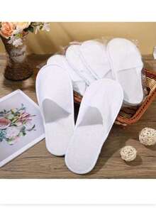 1/6/20 Đôi dép đi trong nhà dùng một lần, dép trong nhà, dép nhung, dép khách sạn dùng một lần, dép unisex, thích hợp cho du lịch hàng không, phòng khách sạn, đồ dùng khách sạn, đồ dùng vệ sinh, đồ dùng gia đình, đồ dùng học tập, thích hợp cho du lịch, khách sạn và sử dụng tại nhà, đồ dùng học tập - trắng - Xem 2