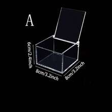 Caixa de acrílico transparente com tampa, para armazenar sachês de café transparentes e acessórios. Caixa transparente com tampa articulada. - Claro - Ver 11