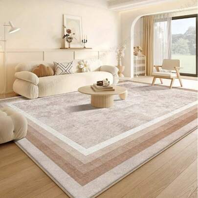 1 pieza Alfombra con patrón de cuadros, respaldo antideslizante, lavable a máquina, de poliéster esponjoso, rectangular, adecuada para dormitorio, entrada, uso en interiores - Decoración elegante para sala de estar, suite presidencial, club exclusivo