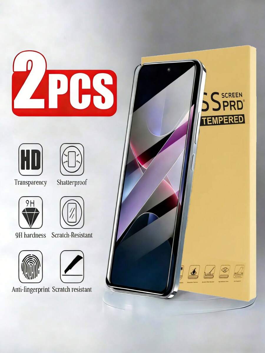 2 Pieces Of High-Definition Tempered Glass Phone Protective Film With Full Screen Transparency, Compatible With IPhone 11/12/13/14/15/16/17 Some Models , With A Silky Touch, Anti Drop And Anti-Collision, And Phone Accessories To Protect The Phone Screen - Clear - View 1