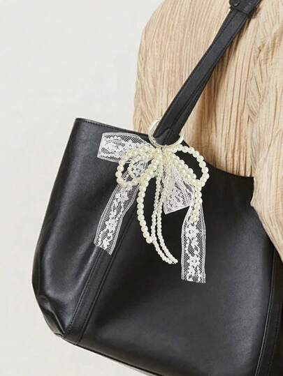 Y2K 可爱简约时尚串珠珍珠蝴蝶结，蝴蝶结丝带，多功能 DIY 钥匙扣/包包挂件套装，适合情侣、女士、女孩和闺蜜日常外出佩戴。也适合作为情人节礼物、斋月礼物、开斋节礼物、复活节礼物、返校礼物、婚礼回礼和生日礼物。