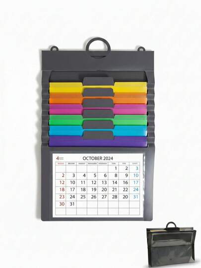 صندوق منظم ملفات قابل للتوسيع 6 طبقات، حامل مستندات أكورديون نمط ، حافظة ملفات محمولة قابلة للتعليق، حقيبة تخزين متعددة الألوان. للأطفال والطلاب والموظفين لتخزين الملفات، يمكن تعليقها وطيها