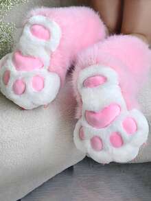 Furry Animal Paw Shoes For Adults Cosplay Wolf Cat Dog Fox Fursuit Feet Claw Boots Accessories - Hồng - Xem 3