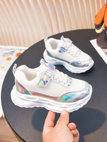 儿童网面透气运动鞋，厚底跑步鞋，男女童款，春秋季 - 白色 - 查看 9