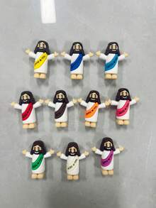 100个/40个/20个/10个/耶稣雕像，迷你耶稣雕像散装，多色迷你耶稣雕像，迷你雕像，可用于寻找复活节彩蛋填充物的宗教礼物，耶稣爱你雕像 - 彩色 - 查看 7